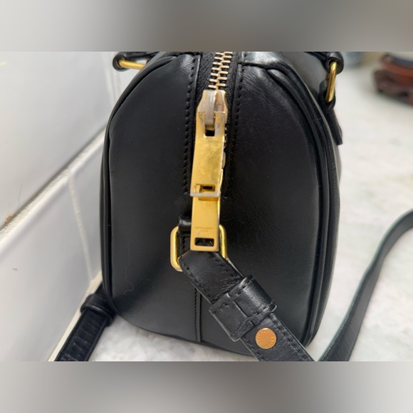 SOLD SAINT LAURENT Black Leather Classic 2-Way Duffle Baby Crossbody/Handbag - Picture 5 of 16